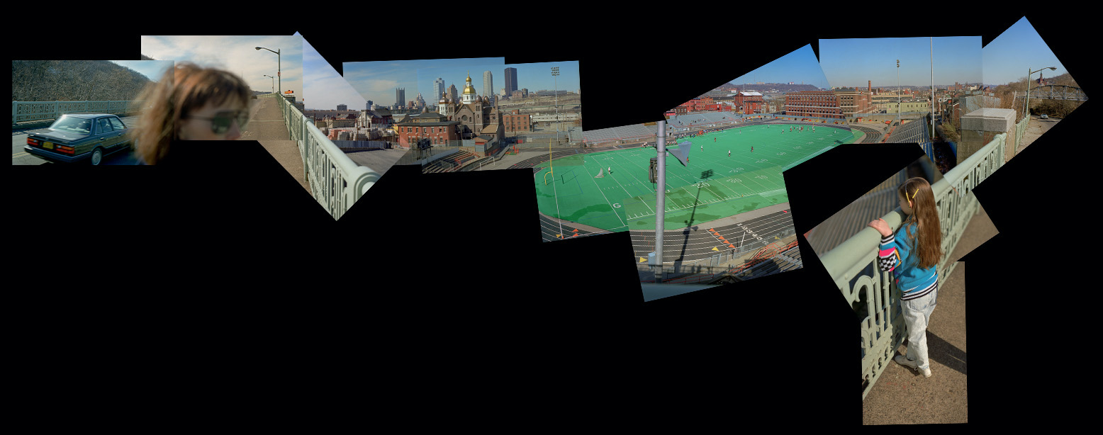 "Pittsburgh Overview", 1989, © Lewis Rogers, Contemporary Art Photography,  Contemporary Photography, Color Film Photography, 20th Century Photography, Photo-Sequence, Diptych Photography, Polyptych Photography,Triptych Photography, Postmodern Photography, 1990’s Photography, Constructivism Photography