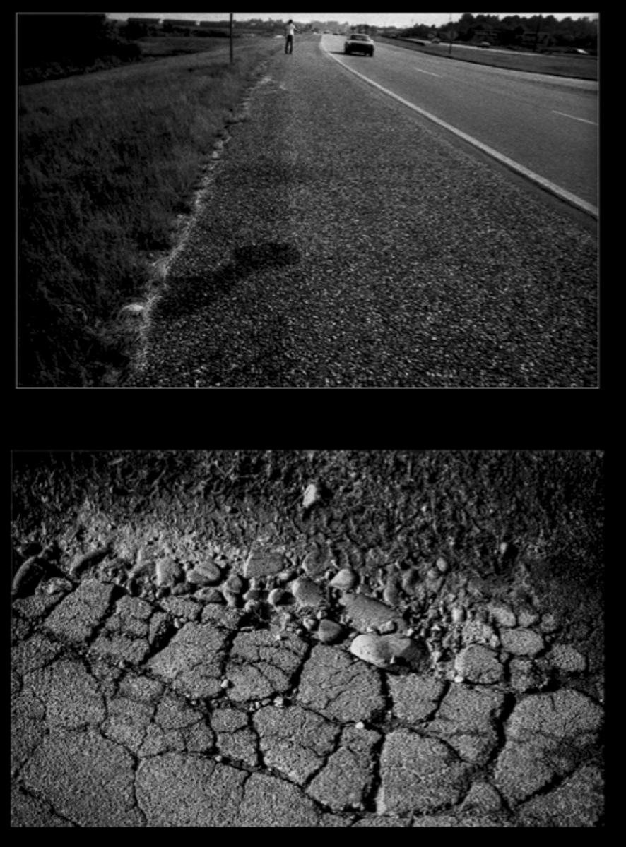 "Hitch Hiker". 1979, © Lewis Rogers, Contemporary Art Photography,  Contemporary Photography, Black & White Film Photography, 20th Century Photography, Photo-Sequence, Diptych Photography, Polyptych Photography, Modern Art Photography, Visual Memories Series
