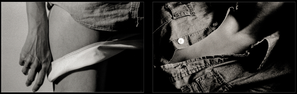 "Special Moment and Hot Button", 1975, © Lewis Rogers, Contemporary Art Photography,  Contemporary Photography, Black & White Film Photography, 20th Century Photography, Photo-Sequence, Diptych Photography, Polyptych Photography, Modern Art Photography, 1990’s Photography, Photography, Visual Memories Series
