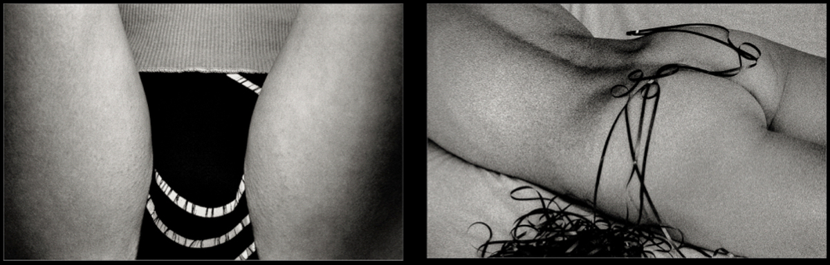 "Lady and Audio Nude?, 1979, © Lewis Rogers, Contemporary Art Photography,  Contemporary Photography, Black & White Film Photography, 20th Century Photography, Photo-Sequence, Diptych Photography, Polyptych Photography, Modern Art Photography, Visual Memories Series