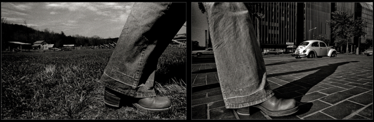"Giant Step",  Cades Cove, Washington D.C. 1976, Contemporary Art Photography, Black & White Photography, Photo-Sequence, Diptych Photography,